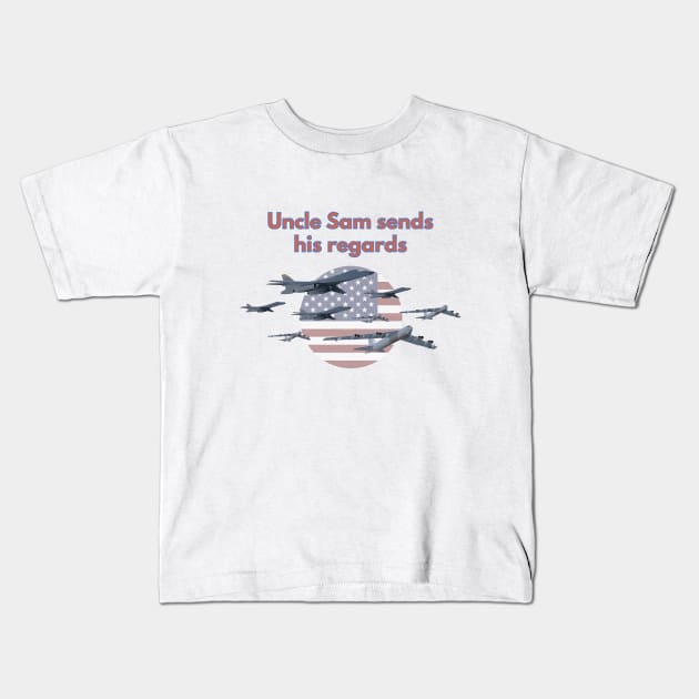 Uncle Sam Sends His Regards Kids T-Shirt by NorseTech